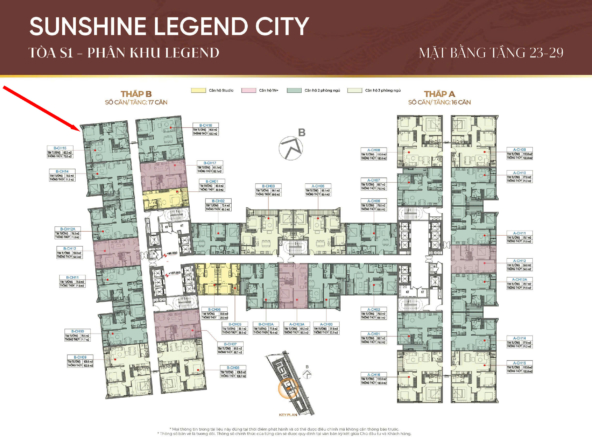 Căn 2 ngủ góc tòa L1 Sunshine Legend City
